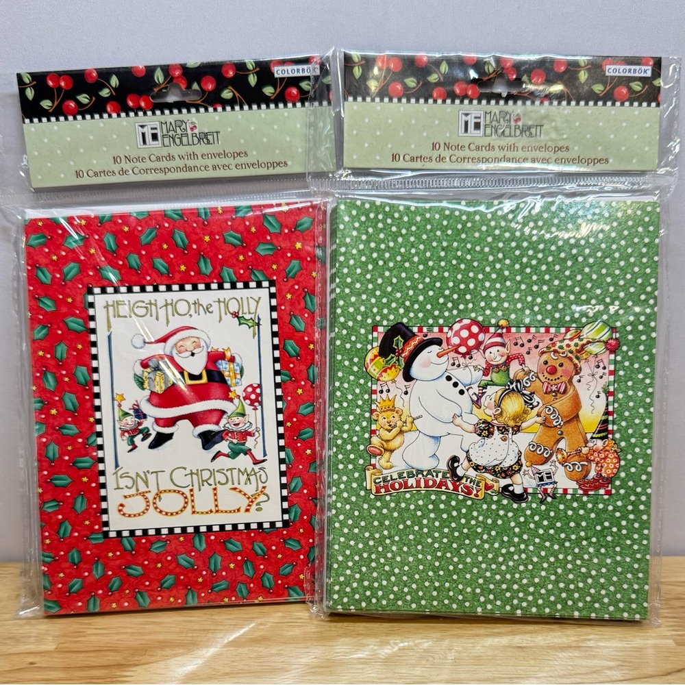 🎄Mary Engelbreit Christmas Blank Note Cards w/Envelope 10 Santa 10 Snowmen NEW